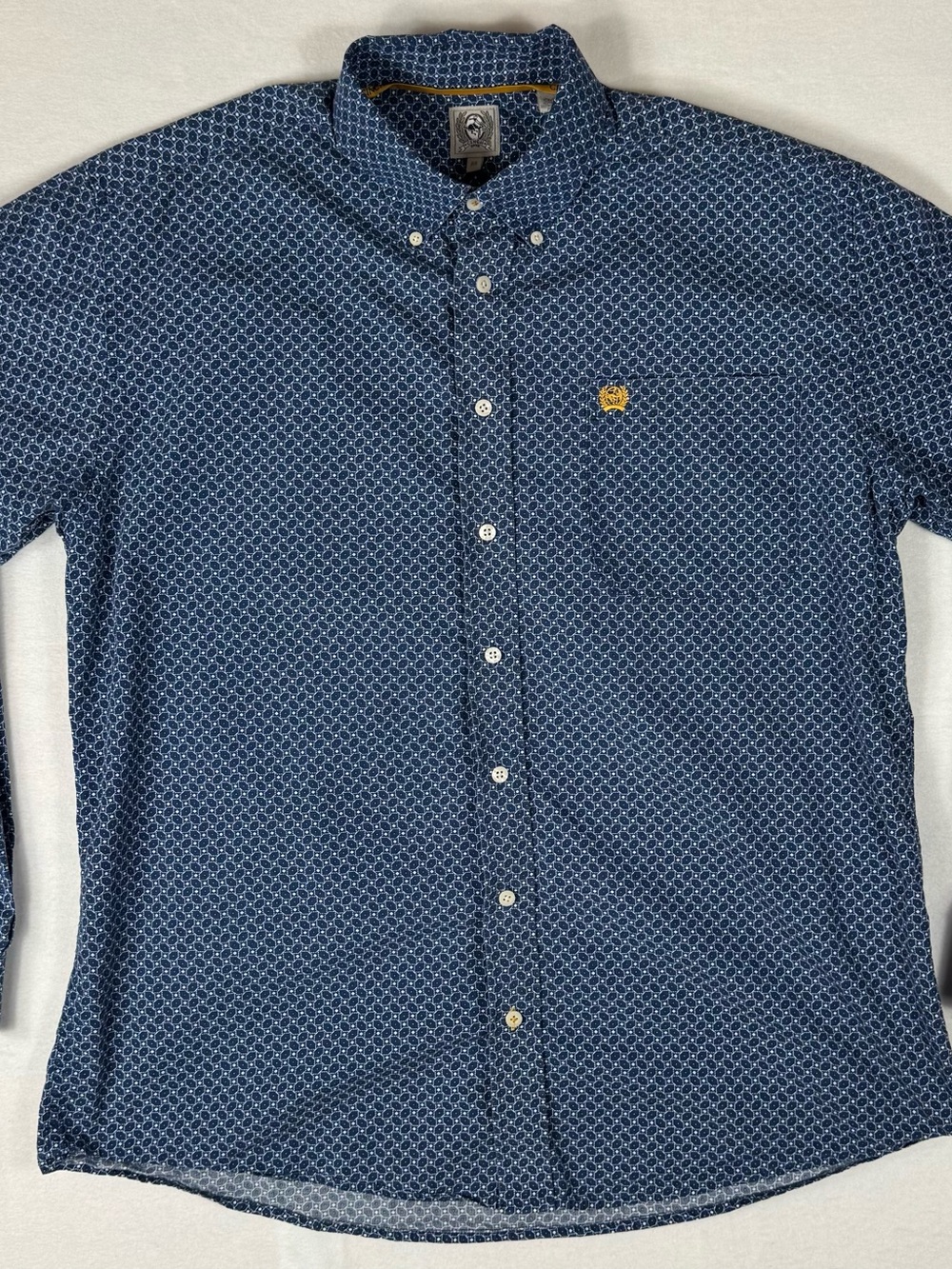 Cinch Men's Navy Blue Geometric Button-Down Shirt